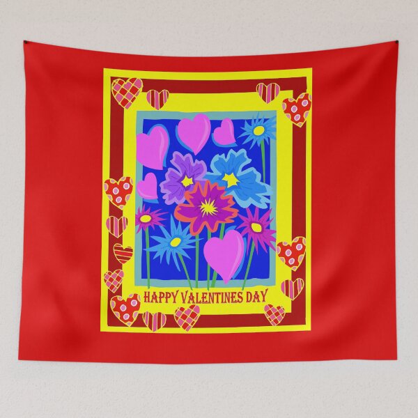 Item preview, Valentines Day Hearts and Flowers Abstract Advertising Print designed and sold by posterbobs.