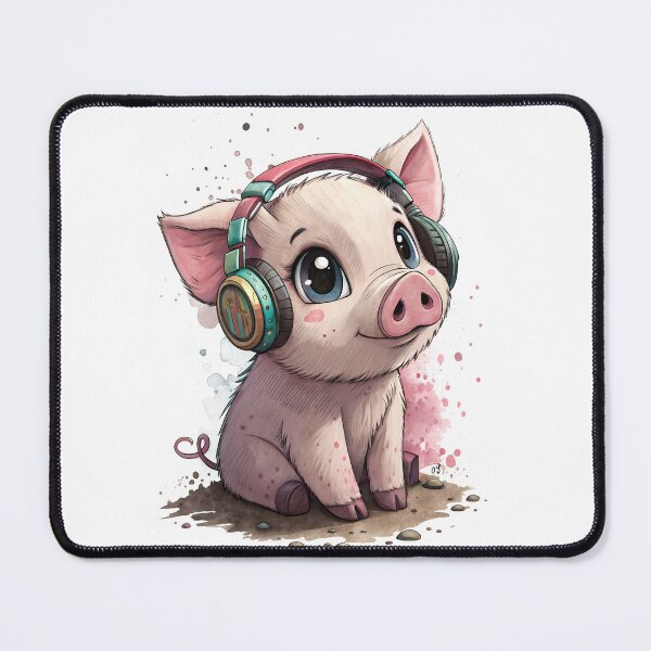 Item preview, Cool kawaii pig wearing headphones designed and sold by glenwith1na.