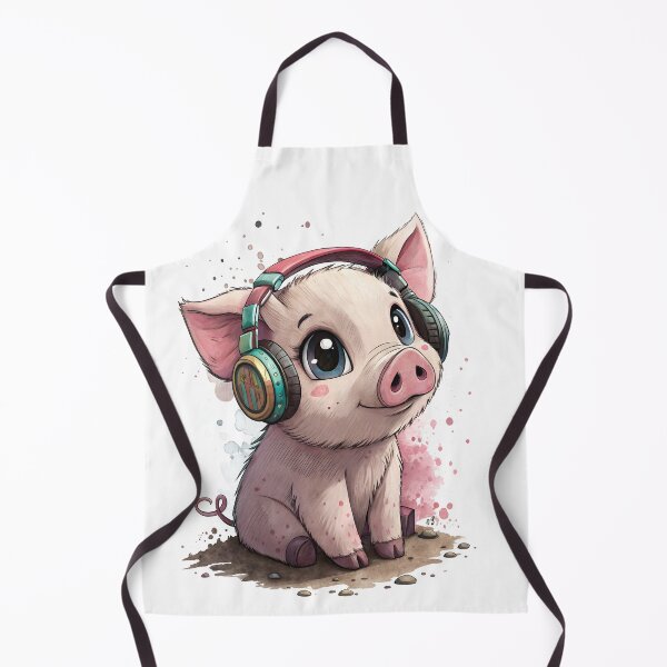 Item preview, Cool kawaii pig wearing headphones designed and sold by glenwith1na.