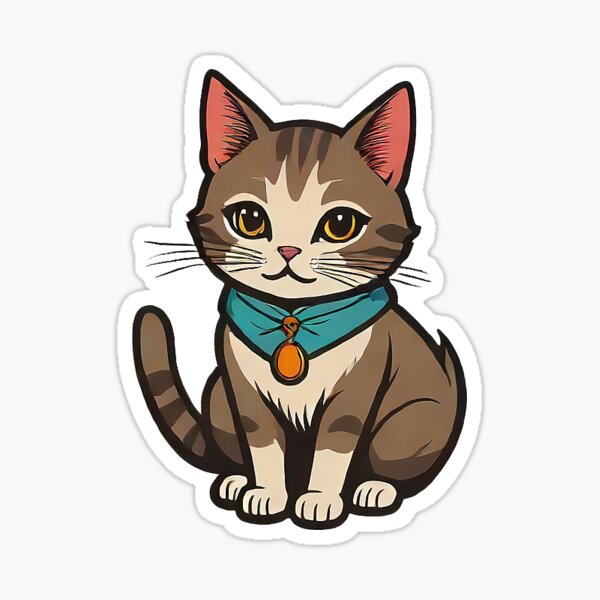 Artikel-Vorschau von Vintage Katzenaufkleber, designt und verkauft von lizziesnoodles.