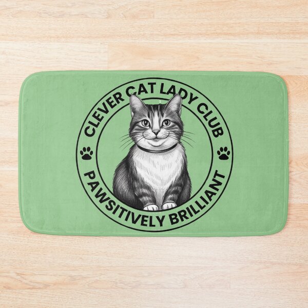 Item preview, The CLEVER CAT LADY CLUB – Pawsitively Brilliant – Black Print  designed and sold by DPingBirdie.