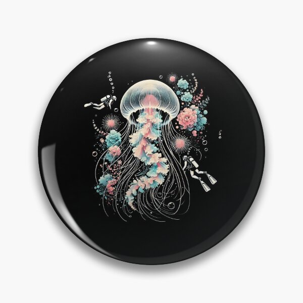 Artikelvorschau, Quallen Blumen Retro Floral Scuba Diving Surf Ocean entworfen und verkauft von MTRBSK11.