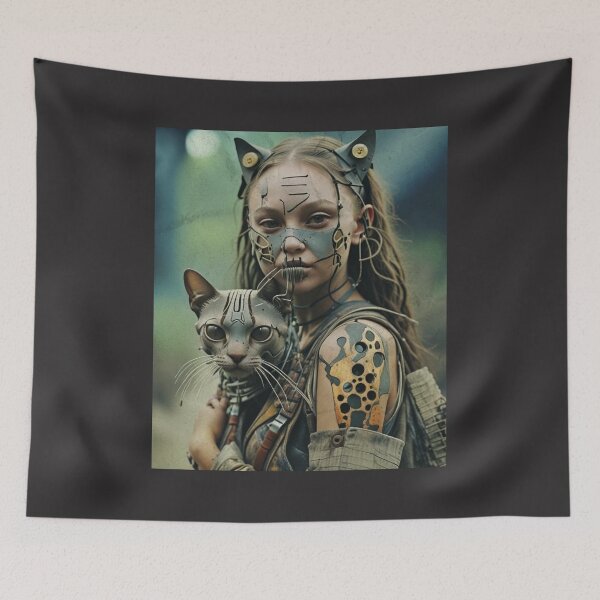 Item preview, Post Apocalyptic Girl and Cat designed and sold by Mlaniel.