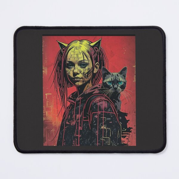 Item preview, Cyber Girl and Cat designed and sold by Mlaniel.