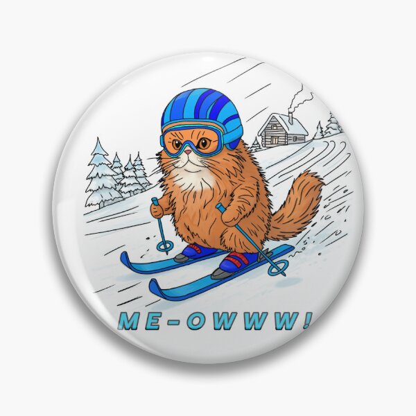 Item preview, Funny cat skiing down slope designed and sold by Klaus-y.