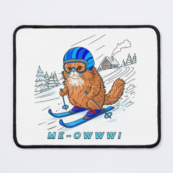 Item preview, Funny cat skiing down slope designed and sold by Klaus-y.