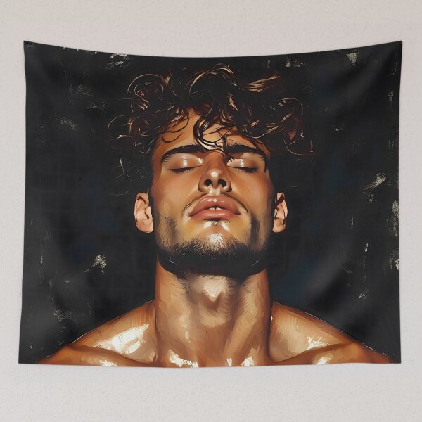 Item preview, Sexy Fit Brunette Male Portrait designed and sold by CyberGoddesses.