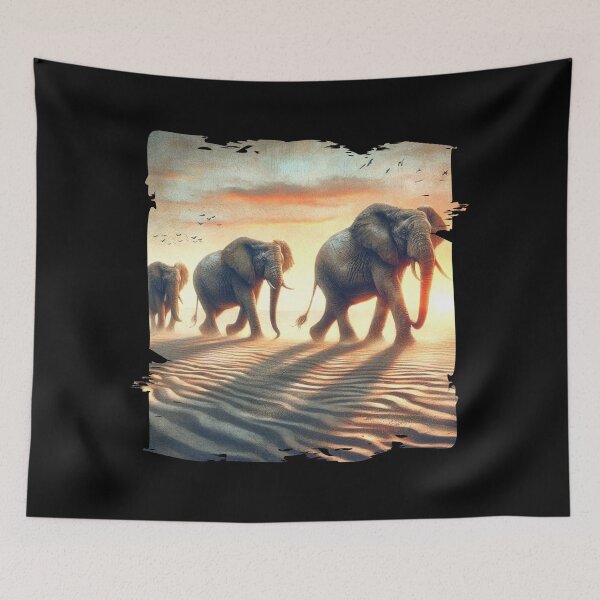 Item preview, Elephants Walking Across the Sand designed and sold by Hungry-Murphy.