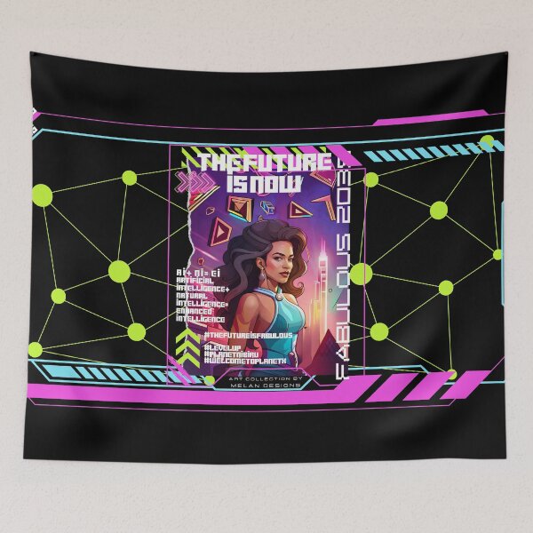 Item preview, The Future Is Now Fabulous Woman Cyberpunk Futuristic  designed and sold by Melan Designs.