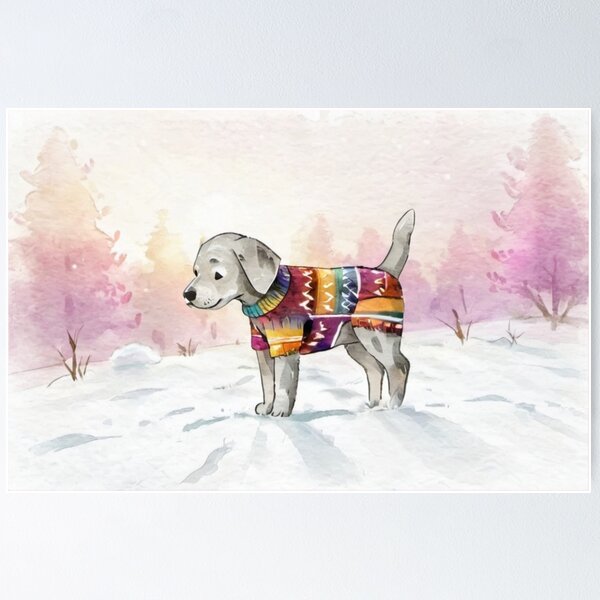 Item preview, Weimaraner Winter Portrait   designed and sold by TedArtEmporium.