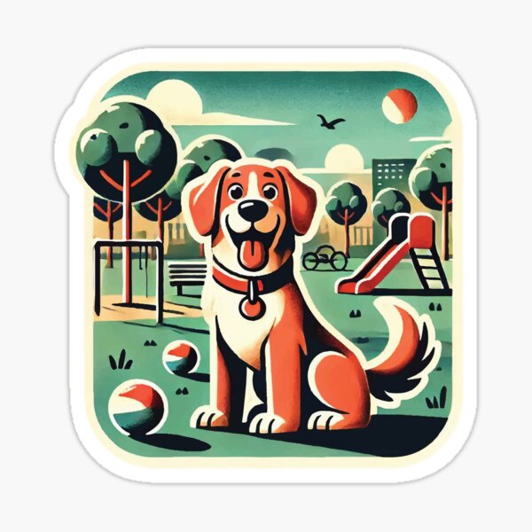 Item preview, Happy Dog in the Park designed and sold by Ichi 100 Art.