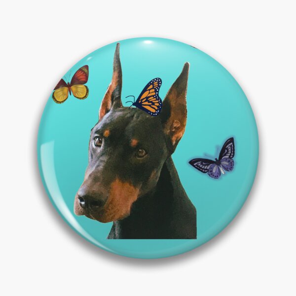 Artikelvorschau, Dobermann mit Schmetterlingen entworfen und verkauft von spinningvisions.