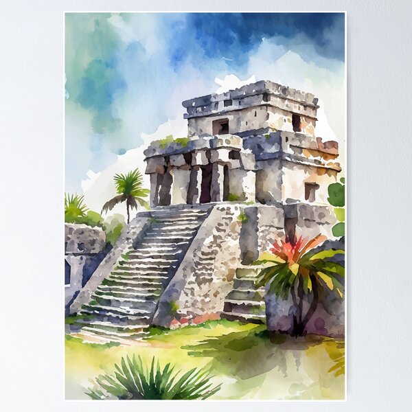 Item preview, Tulum Mexico Watercolor designed and sold by Magnolia Valley Art.