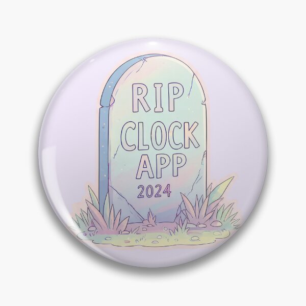 Item preview, RIP Clock App 2024 Pastel Tombstone designed and sold by CriaCreative.