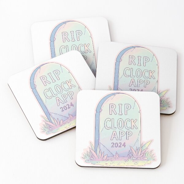 Item preview, RIP Clock App 2024 Pastel Tombstone designed and sold by CriaCreative.