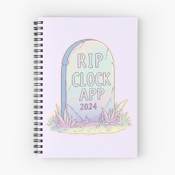 Item preview, RIP Clock App 2024 Pastel Tombstone designed and sold by CriaCreative.