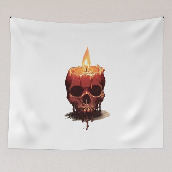 Item preview, Burning Skull Candle – Dark Flame Art designed and sold by Mindsway.