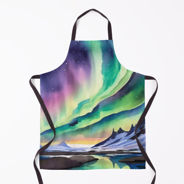 Item preview, Northern Lights Iceland Watercolor designed and sold by Magnolia Valley Art.