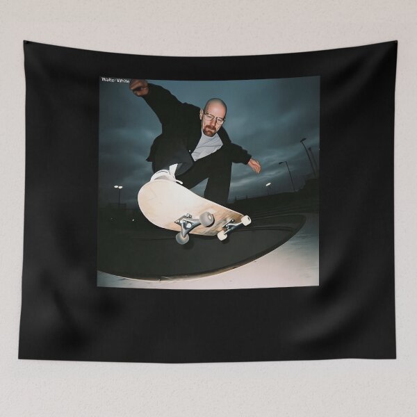 Item preview, Walter White Skateboarding Meme designed and sold by maeand-art.