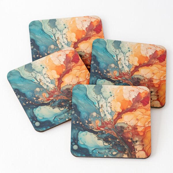 Item preview, Vibrant swirls of blue, orange, and white intertwine, creating an abstract, fluid, and dynamic design designed and sold by homydesign.