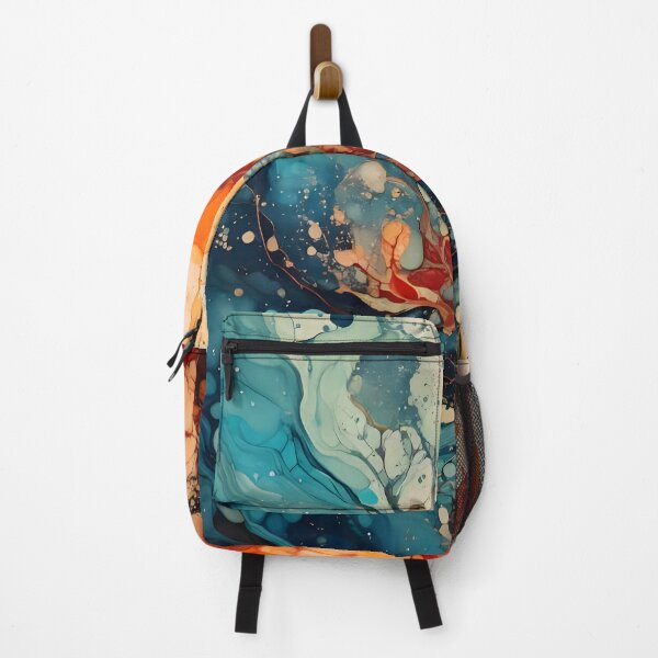 Item preview, Vibrant swirls of blue, orange, and white intertwine, creating an abstract, fluid, and dynamic design designed and sold by homydesign.