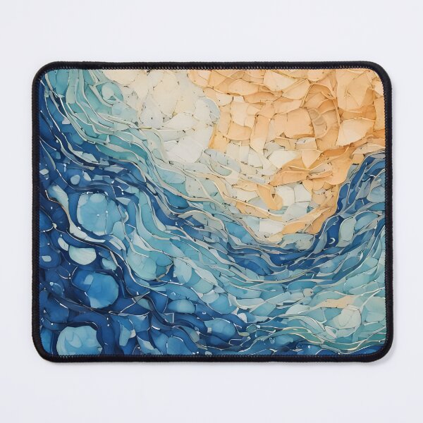 Item preview, Abstract waves in shades of blue and beige create a textured, dynamic composition. Resembles a stylized coastline designed and sold by homydesign.