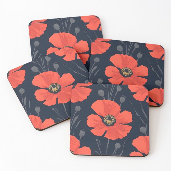 Item preview, Poppies on Navy designed and sold by Rue Market.