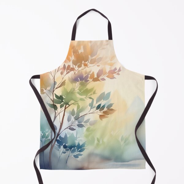 Item preview, Watercolor painting of a tree with colorful leaves, overlooking a tranquil landscape designed and sold by homydesign.