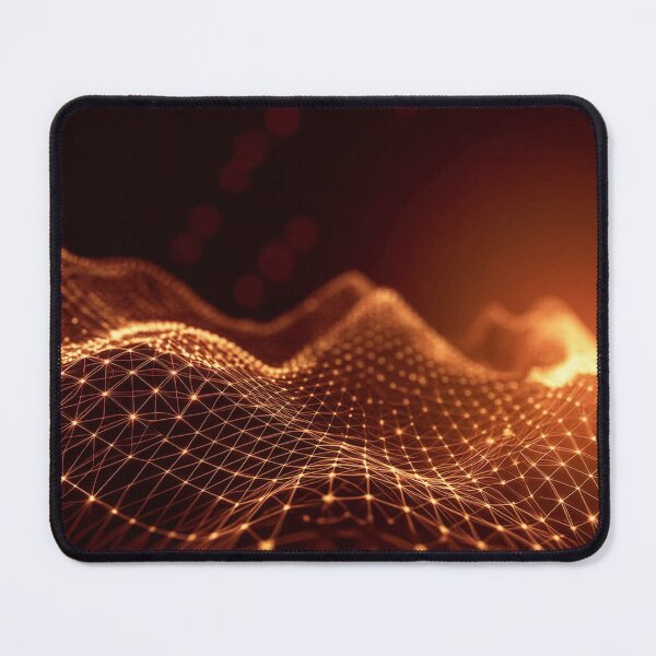 Item preview, A vibrant digital landscape of interconnected nodes and waves in warm hues designed and sold by homydesign.