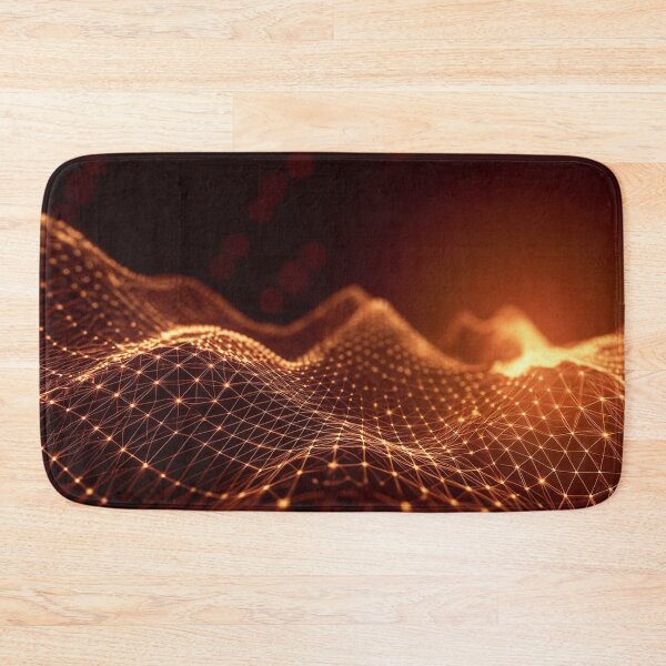 Item preview, A vibrant digital landscape of interconnected nodes and waves in warm hues designed and sold by homydesign.