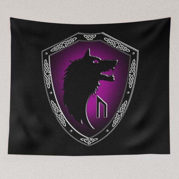 Item preview, VIKING SHIELD 13 Wolf with (URUZ – Physical Strength, Speed, Untamed Potential) designed and sold by Garden Of Nightmares.