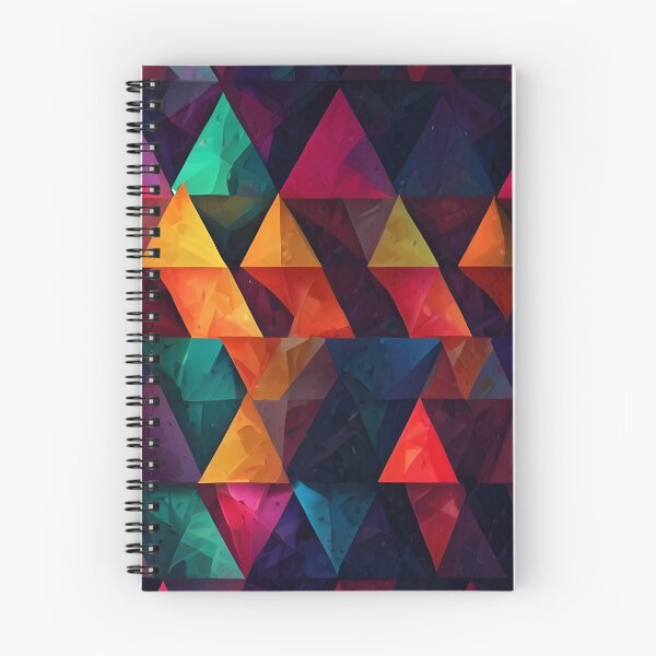 Item preview, A vibrant triangle pattern in neon hues, abstract geometric style. designed and sold by johndesignwaves.