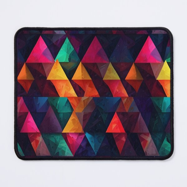 Item preview, A vibrant triangle pattern in neon hues, abstract geometric style. designed and sold by johndesignwaves.