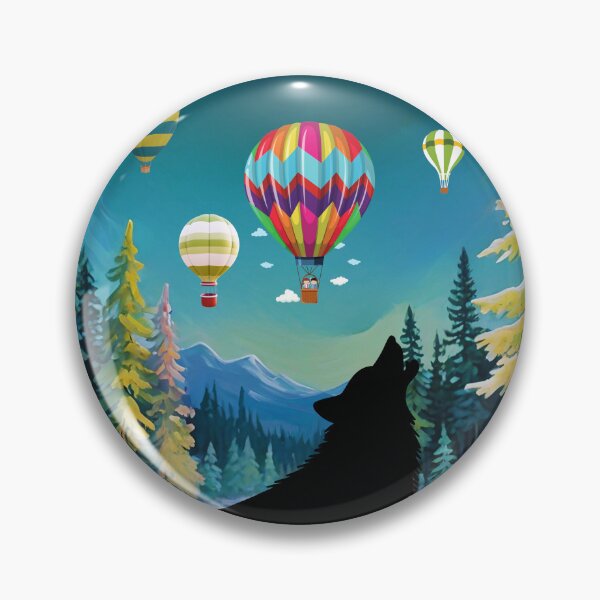 Item preview, The Wolf and the Lamp on a Hot Air Balloon Night designed and sold by Ciervo Primavera.