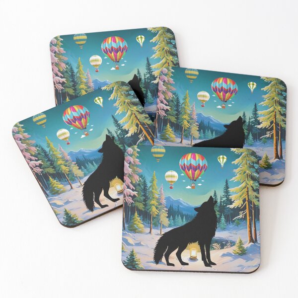 Item preview, The Wolf and the Lamp on a Hot Air Balloon Night designed and sold by Ciervo Primavera.
