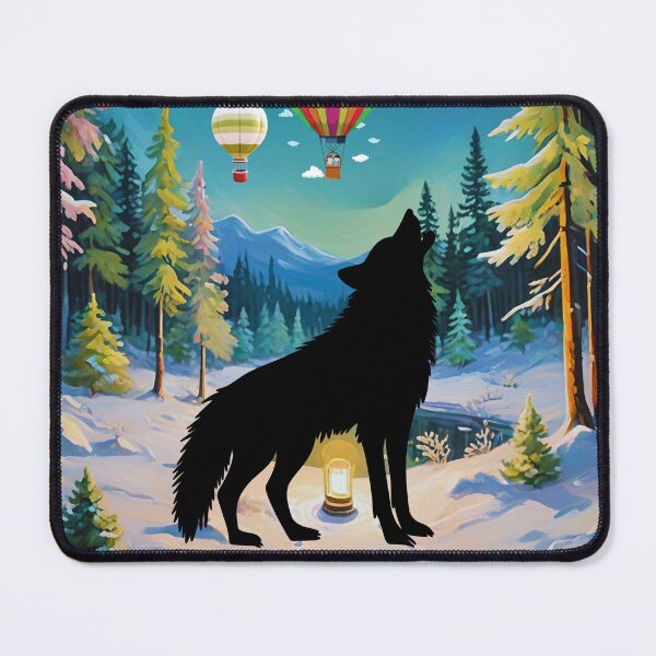 Item preview, The Wolf and the Lamp on a Hot Air Balloon Night designed and sold by Ciervo Primavera.