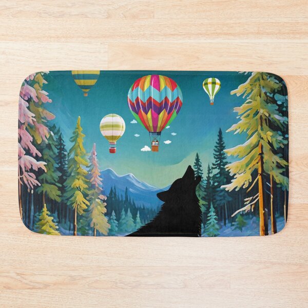 Item preview, The Wolf and the Lamp on a Hot Air Balloon Night designed and sold by Ciervo Primavera.