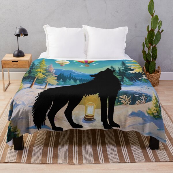 Item preview, The Wolf and the Lamp on a Hot Air Balloon Night designed and sold by Ciervo Primavera.