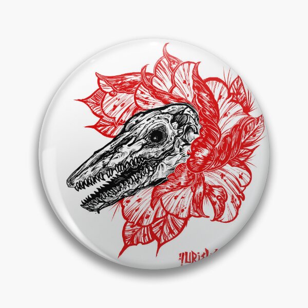Item preview, red mosasaur skull designed and sold by UrielCalavera.