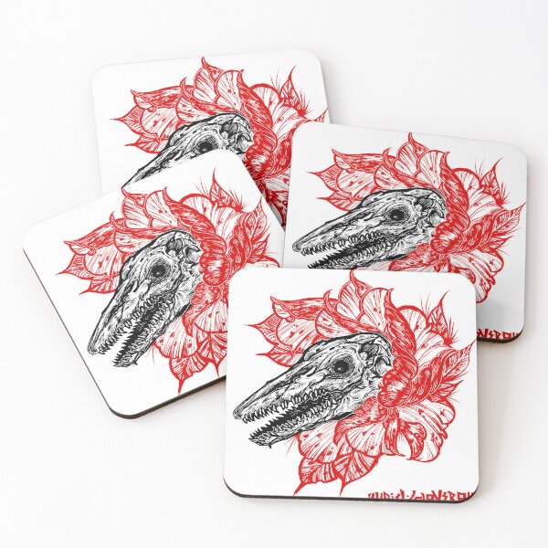 Item preview, red mosasaur skull designed and sold by UrielCalavera.