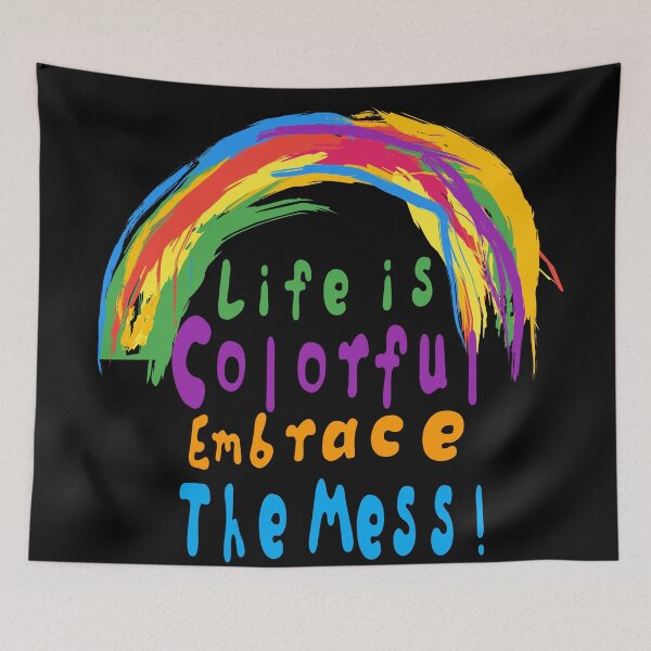 Item preview, Embrace the Colorful Mess: Artistic Rainbow Splash(draw with fingers)  designed and sold by CoolEnthusias.