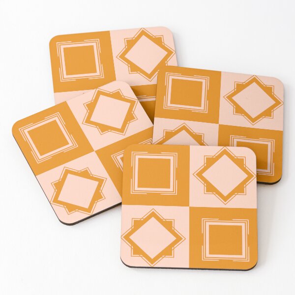Item preview, Ultra modern minimalist geometric design in gold and pale pink colors designed and sold by katerosestudios.