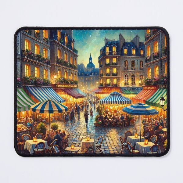 Item preview, Paris French Painting, Cafes Street Romance Romantic European Dining Room Kitchen Markets designed and sold by TheTimeTaxi.