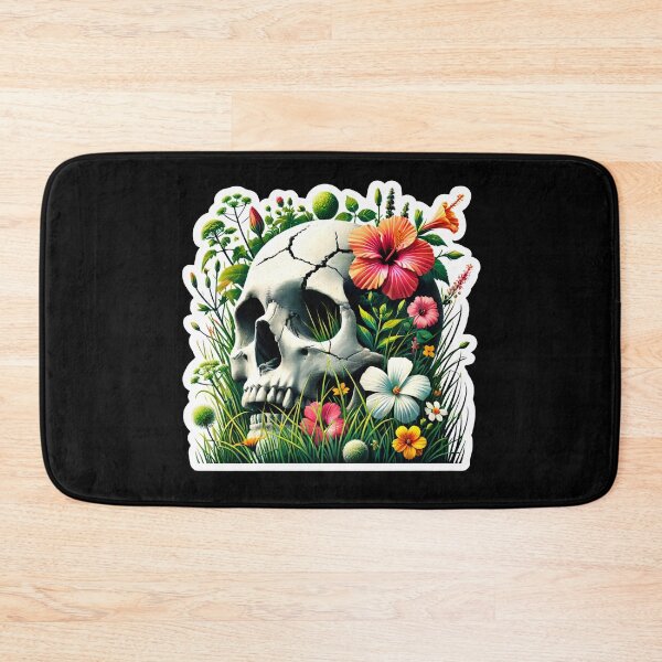 Item preview, Skull in Field of Wildflowers designed and sold by PinUpPizzazz.
