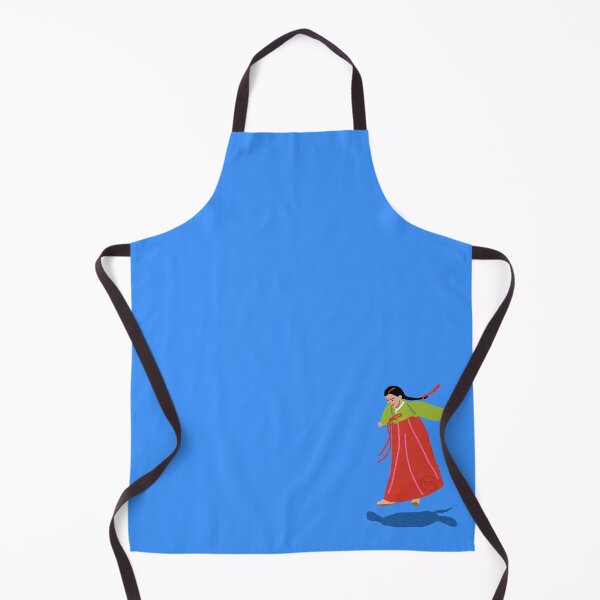 Item preview, girl in hanbok jumping designed and sold by SaharBareket.