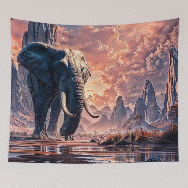 Item preview, Elephants on Jupiter AI Fantasy Art designed and sold by Skye Ryan-Evans.