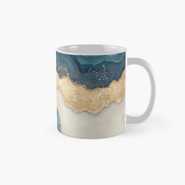 Item preview, Gold waves on marble shores designed and sold by Dreaming Shell.