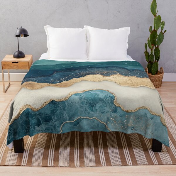 Item preview, Gold waves on marble shores designed and sold by Dreaming Shell.