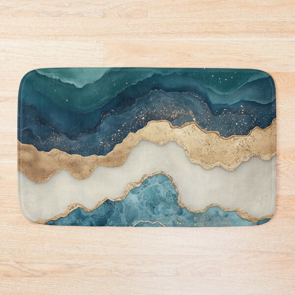 Item preview, Gold waves on marble shores designed and sold by Dreaming Shell.