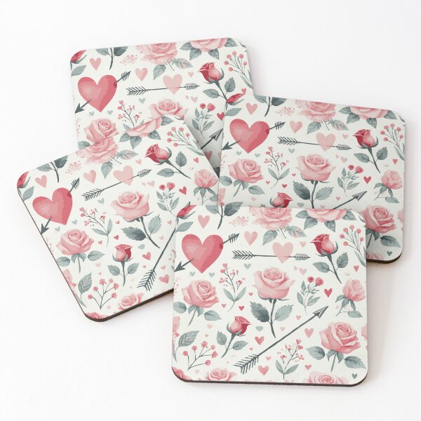 Item preview, Valentine's Day Fabric Pattern – Heart & Floral Seamless Design designed and sold by designedbyNil.